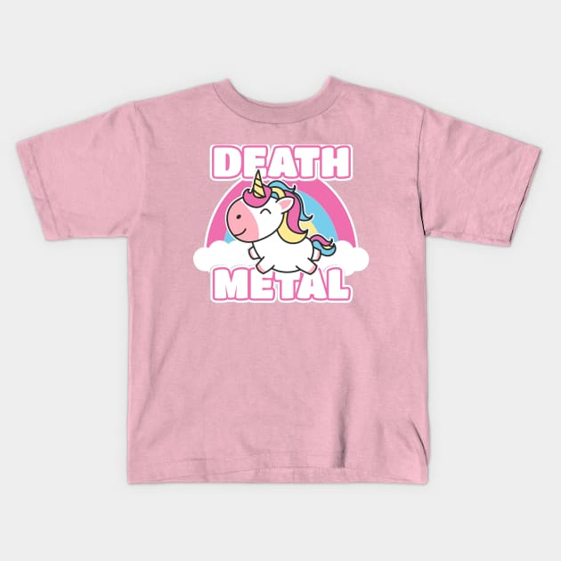 Unicorn death metal Kids T-Shirt by Yaydsign